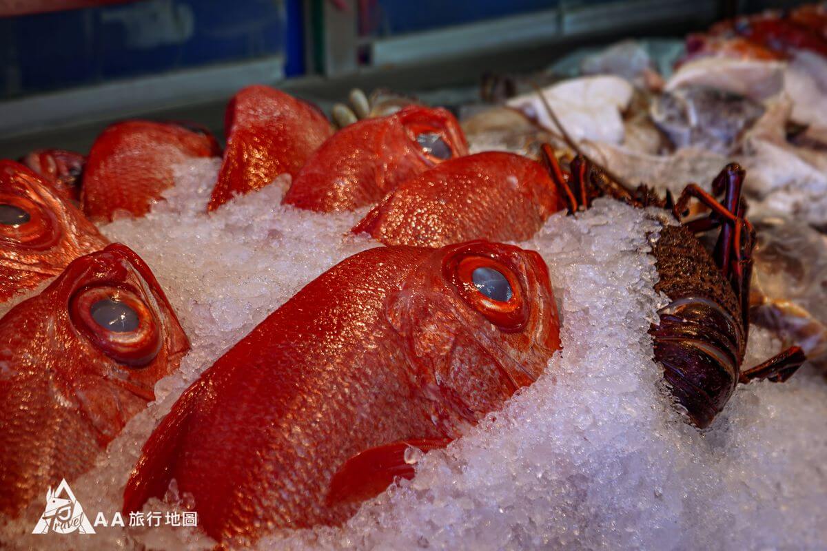 台灣後壁湖阿興生魚片現撈的漁獲