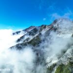 On the second day of the locomotive round-the-island, aerial photography of mountains and clouds at Nanheng Pass 2