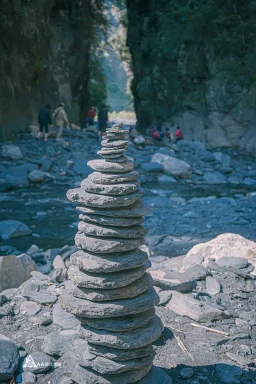 luxury camper other people's stacked rocks